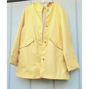 Zara Kids Girls Yellow Rubberized Raincoat Hooded Jacket Size 9 CM 134